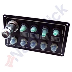 4 TOGGLE SWITCH PANEL WITH SS LIGTHER 12V