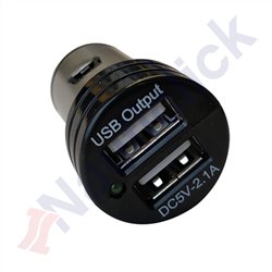CIGARETTE LIGHTER PLUG WITH DUAL USB CHARGER