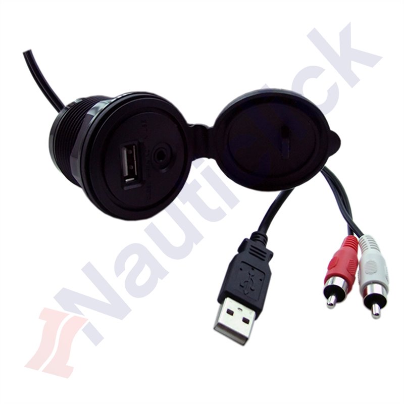 TOMA EXTERNA USB/AUX-IN CON CABLE