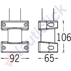 BULKHEAD MOUNTING FOR Ø38 ANDRATX POLES