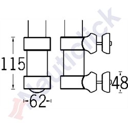 STANCHION MOUNTING FOR Ø38 ANDRATX POLES