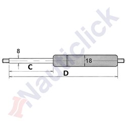 GAS STRUT - 8-18 TYPE