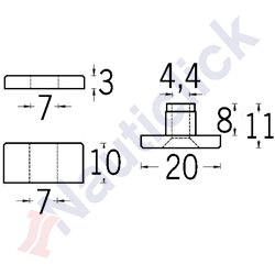 GLASS STOP SPACER BLACK