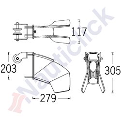 BOW ROLLER WITH CLOSING PLATE FOR BRUCE ANCHORS