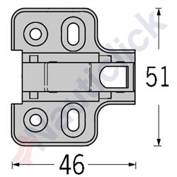MOUNTING PLATE FOR CONCEALED HINGE 180