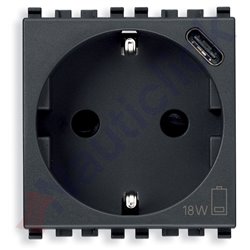 SICURY SOCKET OUTLET 2P+T WITH USB-C