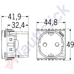 SICURY SOCKET OUTLET 2P+T WITH USB-C