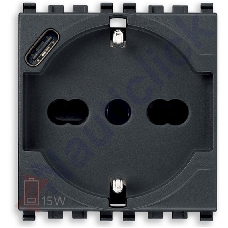 SICURY SOCKET OUTLET 2P+T WITH USB-C